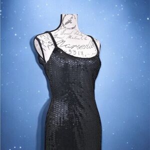 Vintage 1980's Black Sequin Party Dress